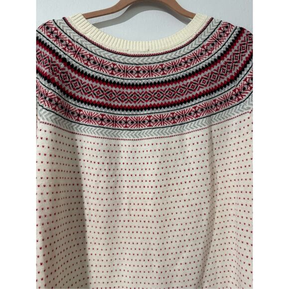 Talbots Nordic fair isle crewneck sweater lambs wool blend 3X - Picture 7 of 10